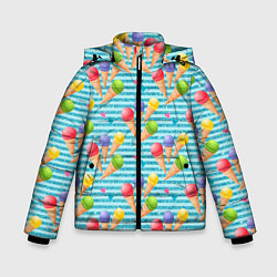Зимняя куртка для мальчика Разноцветное мороженое паттерн