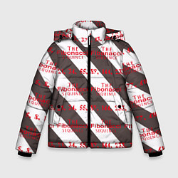 Куртка зимняя для мальчика Последовательность Фибоначчи, цвет: 3D-красный