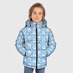 Куртка зимняя для мальчика Новогодний медвежонок голубой, цвет: 3D-светло-серый — фото 2