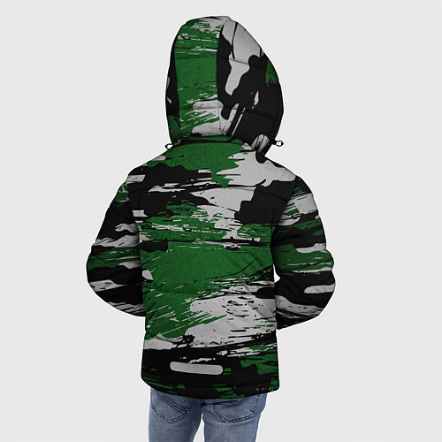 Зимняя куртка для мальчика Green Paint Splash / 3D-Черный – фото 4