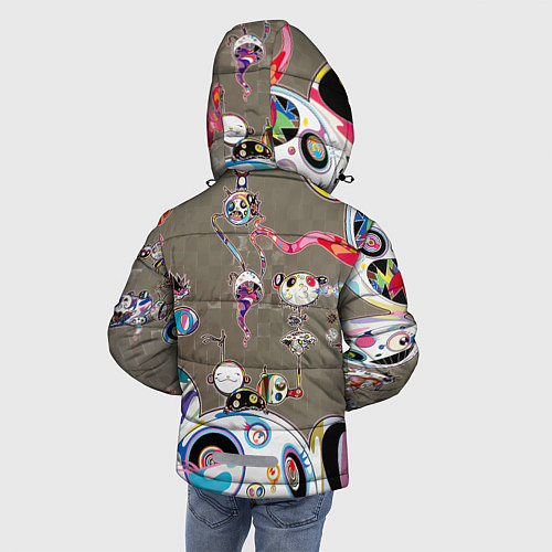 Зимняя куртка для мальчика Takashi Murakami арт с языками / 3D-Черный – фото 4