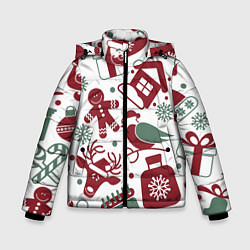Куртка зимняя для мальчика НовоГодный, цвет: 3D-черный