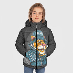 Куртка зимняя для мальчика Крутой тигр cool tiger, цвет: 3D-светло-серый — фото 2