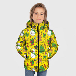 Куртка зимняя для мальчика Веселый праздник и все, что с ним связано, цвет: 3D-светло-серый — фото 2