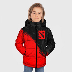 Куртка зимняя для мальчика DOTA 2 RED LOGO, БРЫЗГИ КРАСОК, цвет: 3D-красный — фото 2