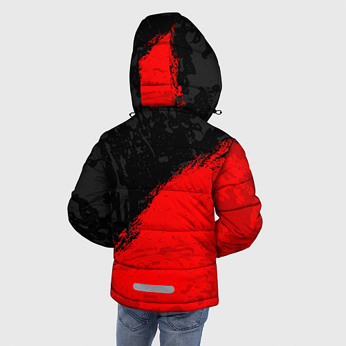 Зимняя куртка для мальчика DOTA 2 RED LOGO, БРЫЗГИ КРАСОК / 3D-Черный – фото 4