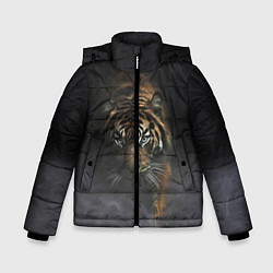 Куртка зимняя для мальчика Тигр в тумане, цвет: 3D-светло-серый