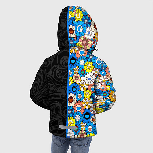 Зимняя куртка для мальчика Такаси Мураками Иероглифами / 3D-Черный – фото 4