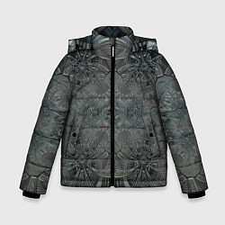 Зимняя куртка для мальчика Коллекция Фрактальная мозаика Серо-голубой 292-4