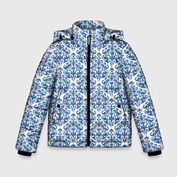 Куртка зимняя для мальчика Зимнее кружевство, цвет: 3D-светло-серый
