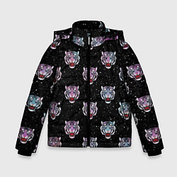 Куртка зимняя для мальчика КОСМИЧЕСКИЙ НОВОГОДНИЙ БЕЛЫЙ ТИГР 2022, цвет: 3D-светло-серый
