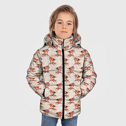 Куртка зимняя для мальчика Зима снегири, цвет: 3D-светло-серый — фото 2