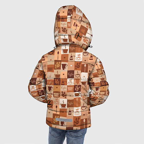 Зимняя куртка для мальчика Кофейная Символика / 3D-Черный – фото 4