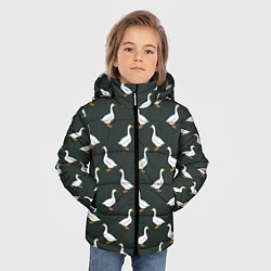 Куртка зимняя для мальчика Гуси паттерн, цвет: 3D-красный — фото 2