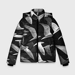 Куртка зимняя для мальчика Стая птиц 01, цвет: 3D-светло-серый