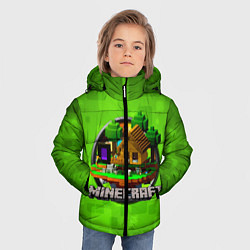 Куртка зимняя для мальчика Minecraft Logo Green, цвет: 3D-светло-серый — фото 2