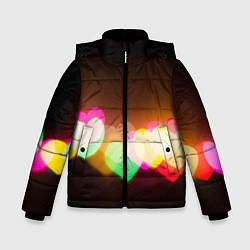 Куртка зимняя для мальчика Горящие сердца всех цветов радуги, цвет: 3D-светло-серый