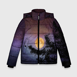 Куртка зимняя для мальчика Night sky with full moon by Apkx, цвет: 3D-красный