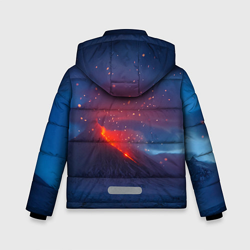 Зимняя куртка для мальчика Извержение вулкана ночью / 3D-Светло-серый – фото 2
