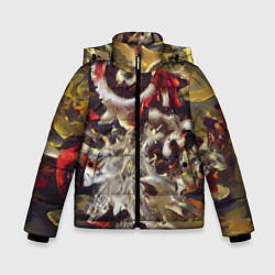 Куртка зимняя для мальчика Осенние заморозки, цвет: 3D-черный