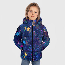 Куртка зимняя для мальчика Звездное небо мечтателя, цвет: 3D-черный — фото 2