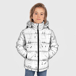 Куртка зимняя для мальчика Котики белые с черным, цвет: 3D-светло-серый — фото 2