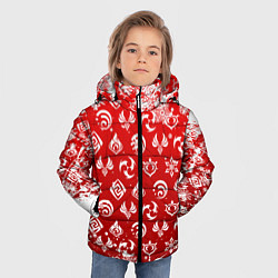 Куртка зимняя для мальчика НОВОГОДНИЕ СТИХИИ ГЕНШИН ИМПАКТ, НОВЫЙ ГОД, цвет: 3D-светло-серый — фото 2