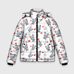 Куртка зимняя для мальчика Маленькие котята паттерн, цвет: 3D-светло-серый