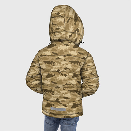 Зимняя куртка для мальчика Рыбы камуфляж / 3D-Черный – фото 4