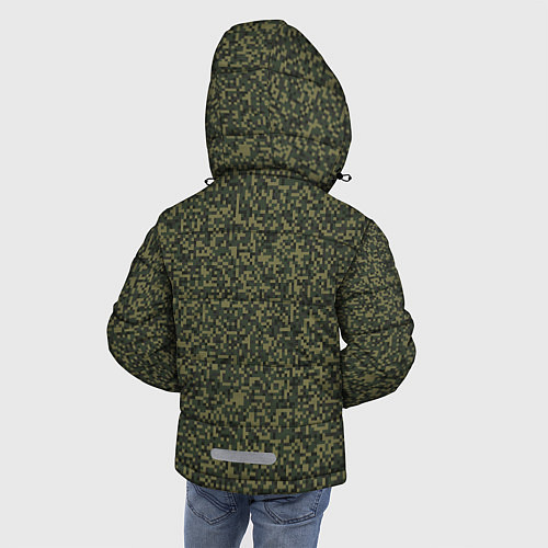 Зимняя куртка для мальчика Цифра Флора пиксельный камуфляж / 3D-Черный – фото 4