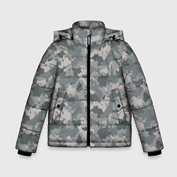 Куртка зимняя для мальчика Серый Камуфляж городской, цвет: 3D-светло-серый
