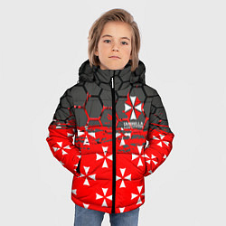 Куртка зимняя для мальчика Umbrella Corporation - Соты, цвет: 3D-светло-серый — фото 2