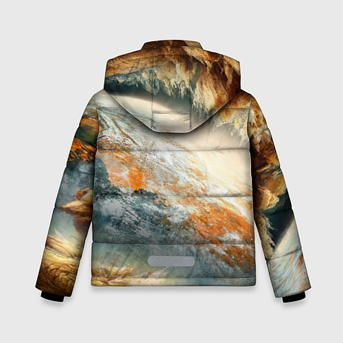 Зимняя куртка для мальчика Песчаный Космос / 3D-Светло-серый – фото 2