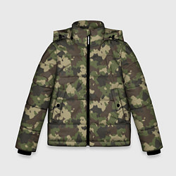 Куртка зимняя для мальчика Камуфляж для Леса, цвет: 3D-черный