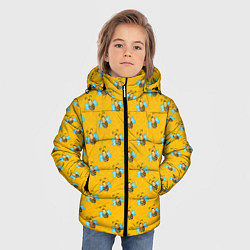 Куртка зимняя для мальчика Пчелы паттерн, цвет: 3D-черный — фото 2