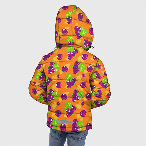 Зимняя куртка для мальчика Виноград паттерн / 3D-Черный – фото 4