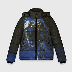 Куртка зимняя для мальчика Ретро Футуризм Cyber, цвет: 3D-светло-серый