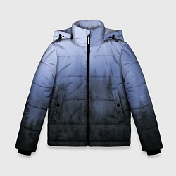 Куртка зимняя для мальчика КРАСИВЫЙ ЛЕС В ТУМАНЕ, цвет: 3D-светло-серый