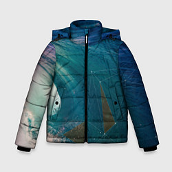 Куртка зимняя для мальчика Геометрия на волне, цвет: 3D-черный