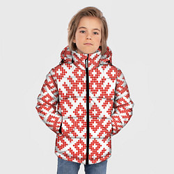 Куртка зимняя для мальчика Славянский орнамент этнический узор, цвет: 3D-красный — фото 2