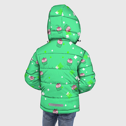 Зимняя куртка для мальчика Кот капкейк / 3D-Черный – фото 4