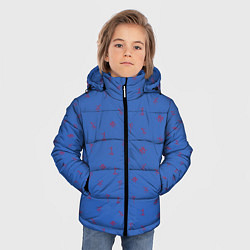 Куртка зимняя для мальчика Зимние виды спорта на синем фоне, цвет: 3D-светло-серый — фото 2