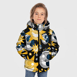 Куртка зимняя для мальчика Солнце и Луна из FNAF Security Breach Паттерн, цвет: 3D-черный — фото 2