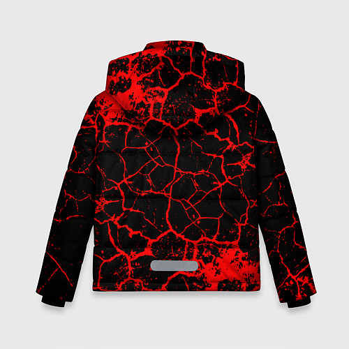 Зимняя куртка для мальчика Audi красные трещины / 3D-Светло-серый – фото 2