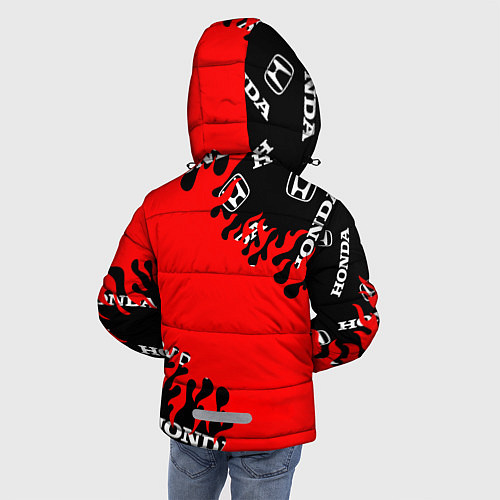 Зимняя куртка для мальчика Honda нарисованный огонь / 3D-Черный – фото 4