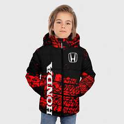 Куртка зимняя для мальчика Honda Следы от шин, цвет: 3D-светло-серый — фото 2