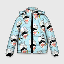 Куртка зимняя для мальчика Узор с Сатору, цвет: 3D-светло-серый
