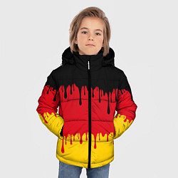 Куртка зимняя для мальчика Флаг Германии потёки, цвет: 3D-красный — фото 2