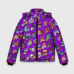 Зимняя куртка для мальчика Особые редкие значки Бравл Пины фиолетовый фон Bra