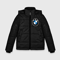 Куртка зимняя для мальчика BMW LOGO CARBON ЧЕРНЫЙ КАРБОН, цвет: 3D-светло-серый